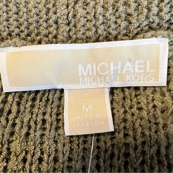 Michael Kors‎ Green Long Sleeved Open Cardigan Fringe Sweater. Size Medium. NWT. - Picture 2 of 9